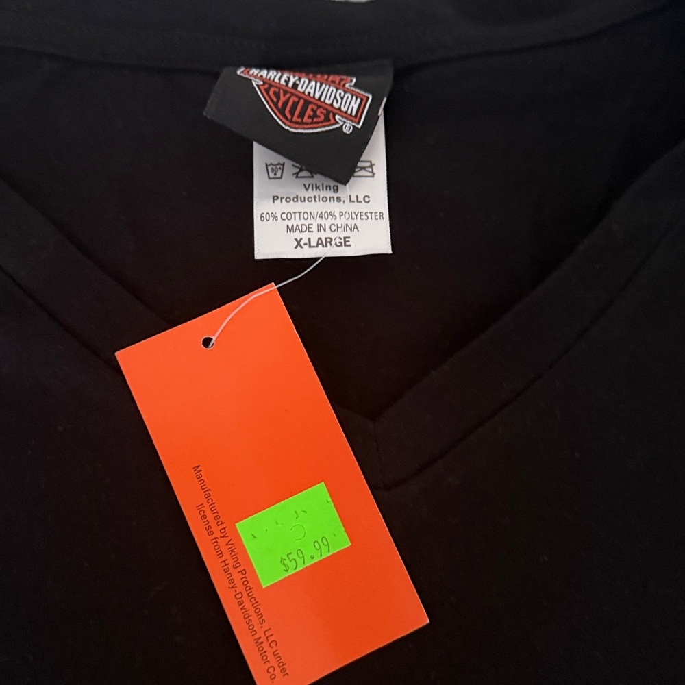 Two brand new Harley Davidson shirts, one black one yellow both extra large NWT - Picture 2 of 5